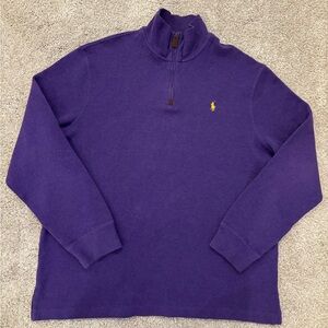 Polo Ralph Lauren 1/4 Zip Long Sleeve Pullover Sweater Mens XL Purple